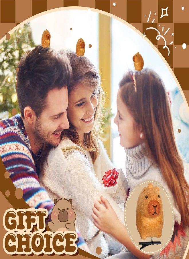 Croknit 12 Pcs Capybara Hair Clips Kawaii Cartoon Capybara Clips Funny Decorative Hair Accessories for Women Men Holiday Party Decor(Simple Style) - Image 3